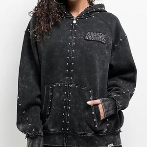Broken Promises Black Studded Women's Jacket